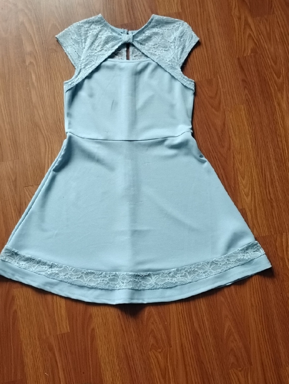 Light Blue Lace Accent Girls Dress by U•KIDS